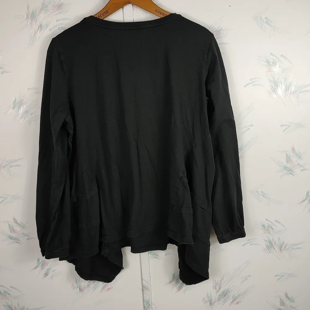 LOGO Lori Goldstein Black Long Sleeve Top L - Picture 8 of 10